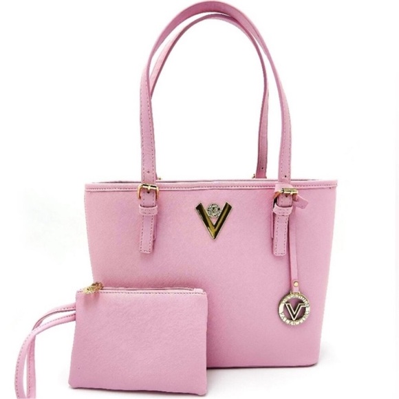 Valentino Orlandi Pink Vegan Leather Tote
Bag Purse Wallet Set NWT - Picture 4 of 9